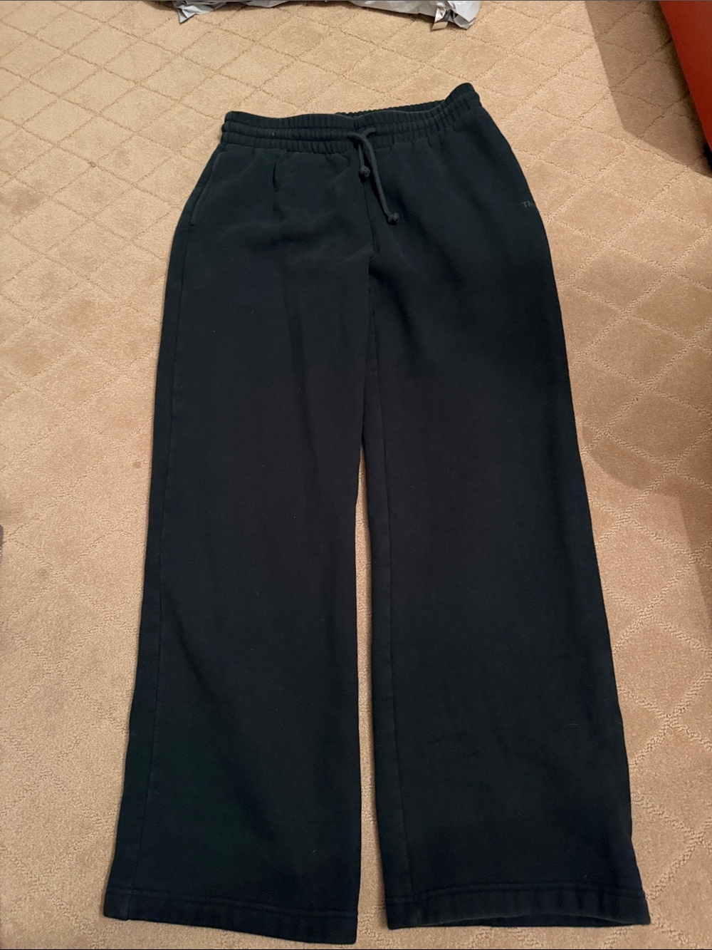 Aritzia Black Relaxed Wide-Leg Track Pants